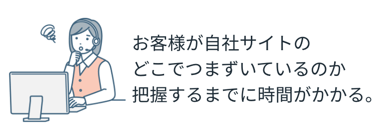 お客様が自社サイトのどこでつまずいているのか把握するまでに時間がかかる。