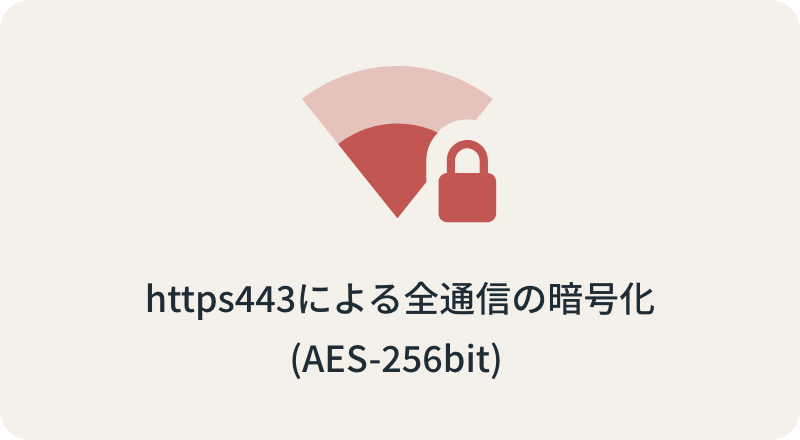 https443による全通信の暗号化（AES-256bit）